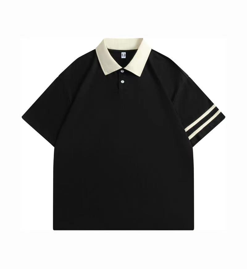 LY-P066落肩拼色翻领短袖